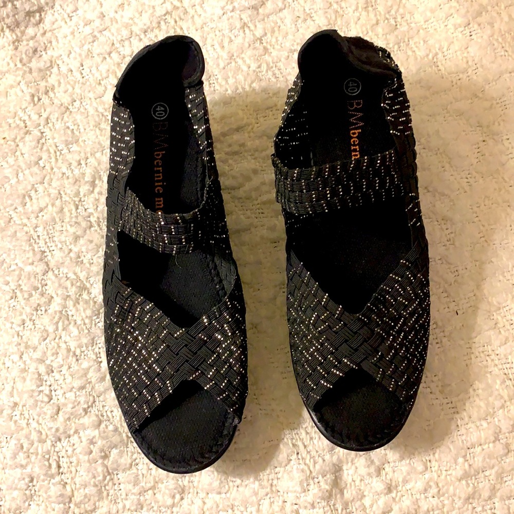 BM Bernie Mev black and metallic slip on
